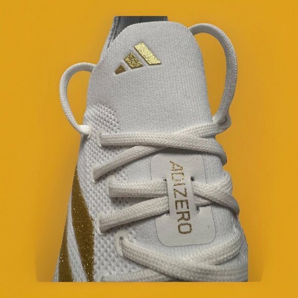 Adidas Adizero Electric+ Football Cleats White & Gold - Men's Size 9.5 - IE3287 - Picture 8 of 9